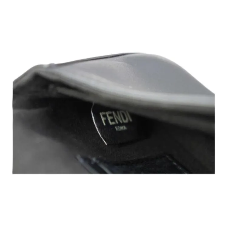 FENDI Leather With Velvet Crossbody Bag Shoulder Bag Extra Mini Women's Black-6