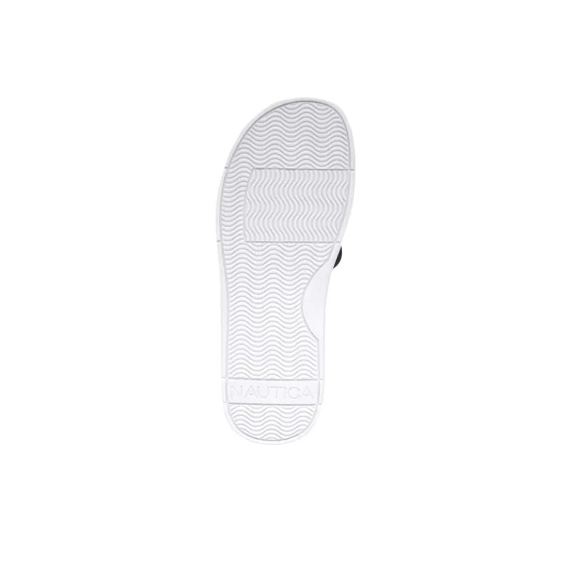 NAUTICA Slip-Resistant Flip Flops Men's Black White-4