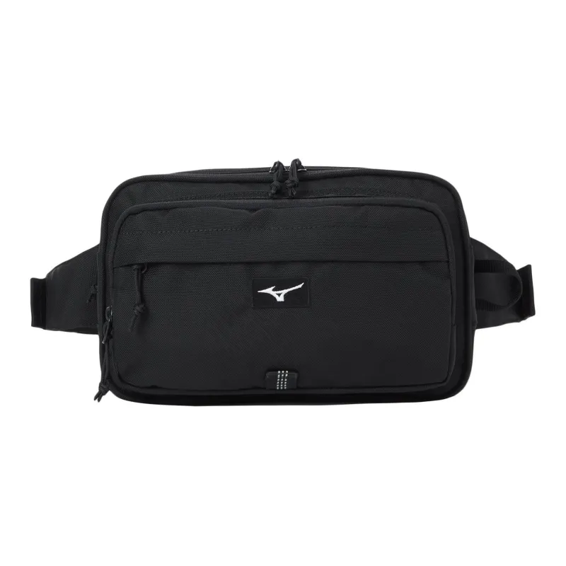 Mizuno Nylon Crossbody Bag, Fanny Pack Regular Unisex Black-0
