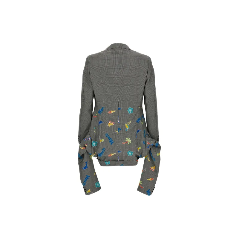 COMME Des GARCONS HOMME PLUS Embroidered Checked Single Breasted Blazer-1