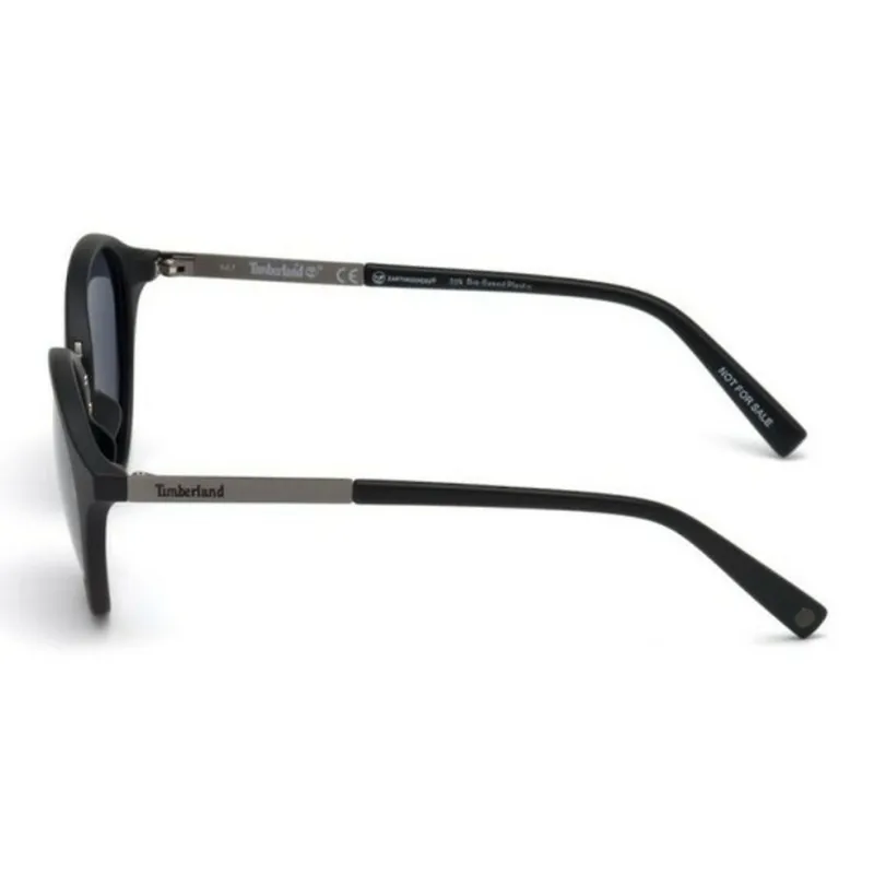 Timberland Plastic Metal Round Sunglasses Women's Black-2