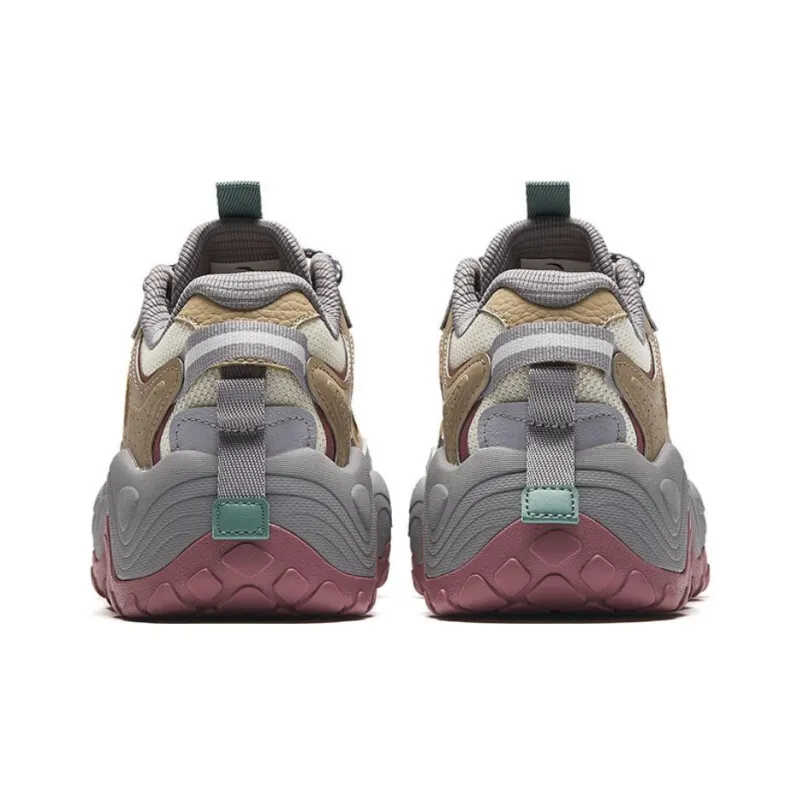 Anta Anti-Slip And Wear-Resistant Lightweight Low-Top Chunky Sneakers Women's Brown Gray-3