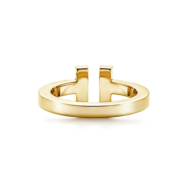 TIFFANY & CO. 18K Gold Square Ring Unisex Gold-2