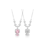 Square Diamond Necklaces - Best Friend Style (Alloy Style)