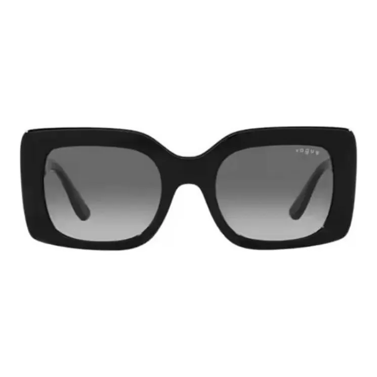 VOGUE Injection Molded Rectangular Sunglasses Unisex Black-1