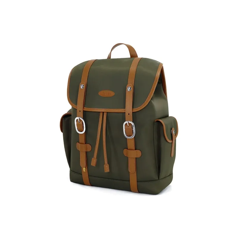 AVOKE Composite Water Resistant Pine Bottom Nylon With Full Grain Cow Leather Backpack Backpack Unisex Multicolor-6