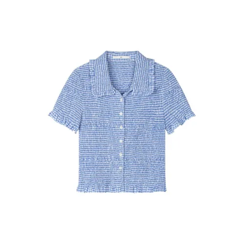 H'S Shirts Women's Blue/White Plaid