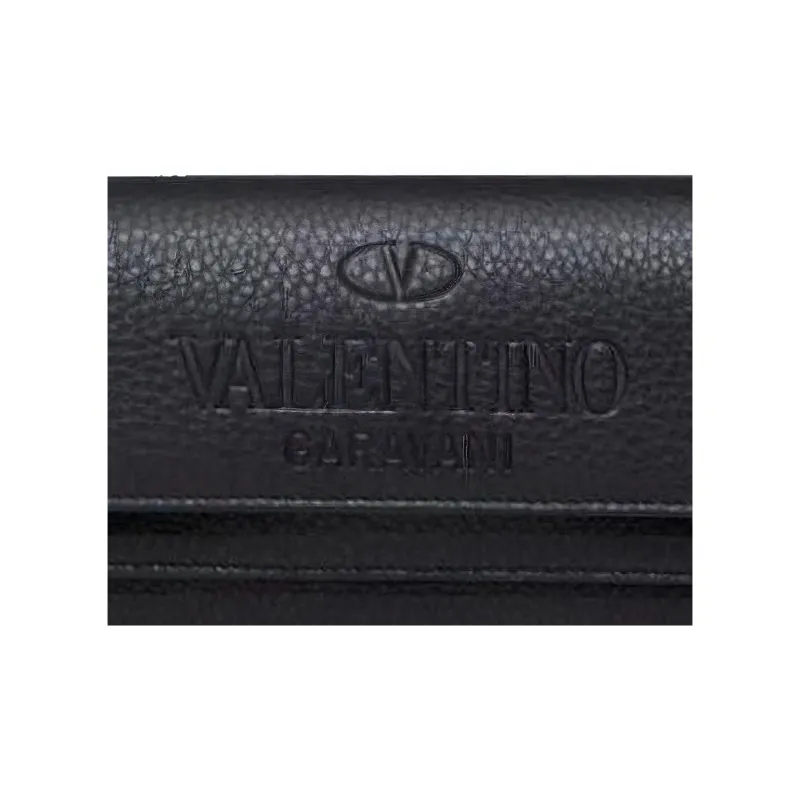 Valentino Leather European-Style Wallet Men's Black-4