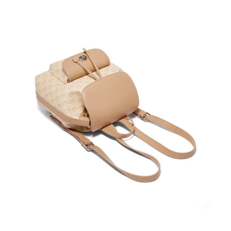 BELLE Artificial Leather Backpack Medium Size Women's Letter Print-3