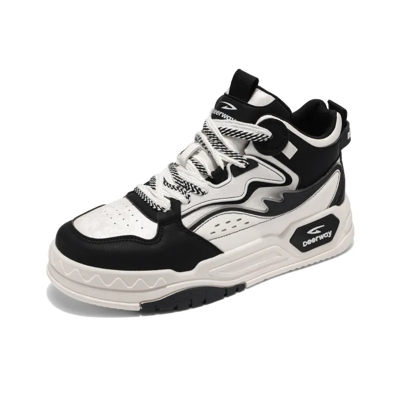 DEERWAY Thermal Abrasion Resistant Lightweight Mid Top Height Increasing Stylish Skateboarding Shoes Men's-13