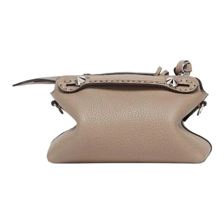 FENDI Calfskin Shoulder Bag, Crossbody Bag, Handbag Mini Women's Gray-3