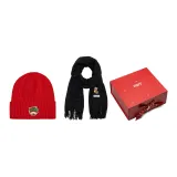 Red+Christmas Socks Black Scarf