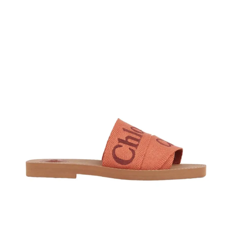 Chloe Woody Slide Slippers Women's Orange-1