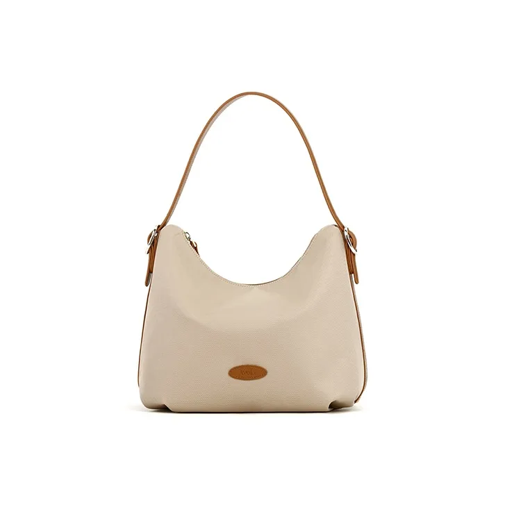 AVOKE Nylon With Cow Leather Tote Shoulder Bag, Crossbody Bag Unisex Multicolor-0