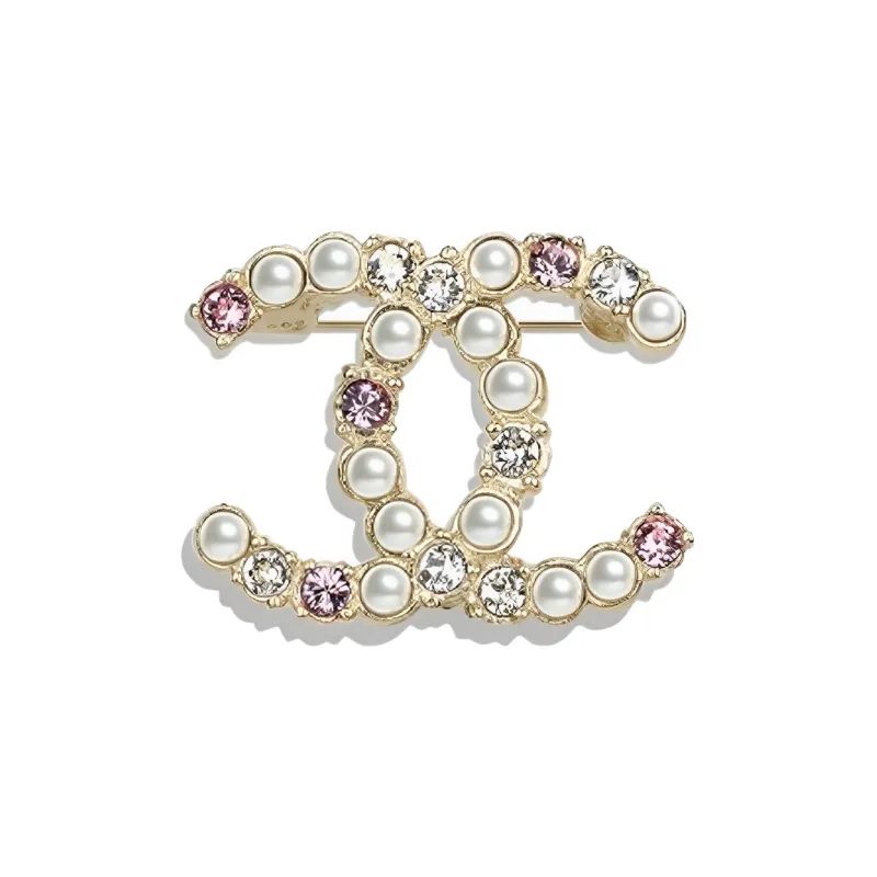 CHANEL Pre Owned 2000s Cc Faux pearl Crystal Embellished Brooch-0