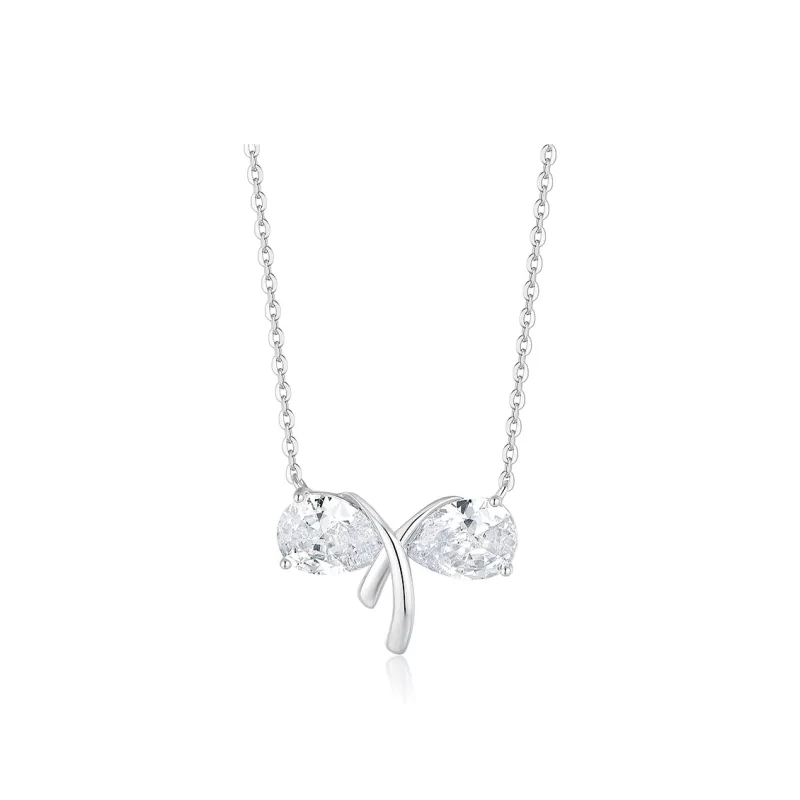 KADER S925 Silver Zircon Necklaces Women's Silver White-0