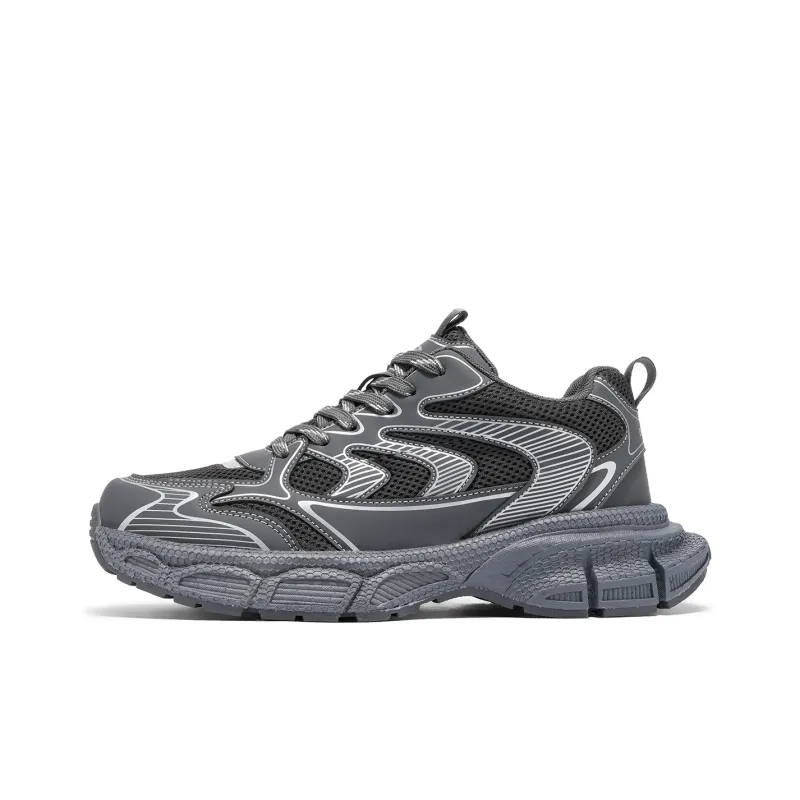 DEERWAY Cushioned Wear-Resistant Height Increasing Low-Top Chunky Sneakers Men's-0