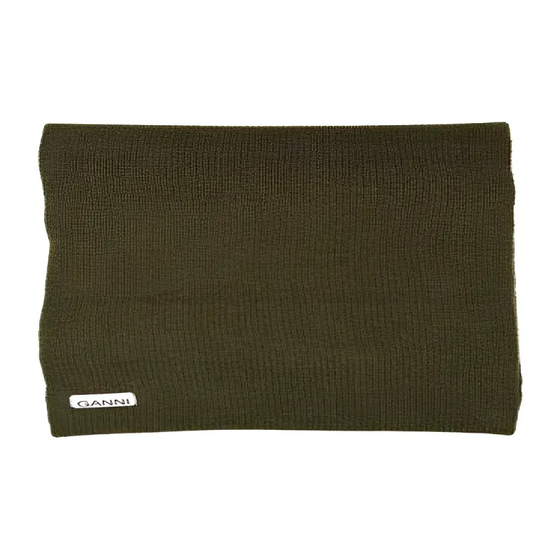 GANNI Knit Scarves Women's Green-1