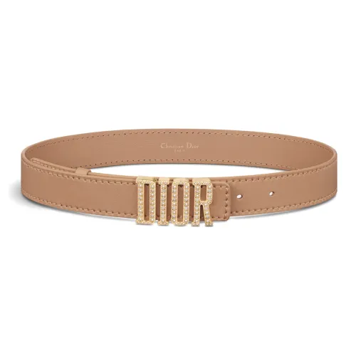 DIOR Cow Leather Leather Belts Women's Bronze Width  3cm