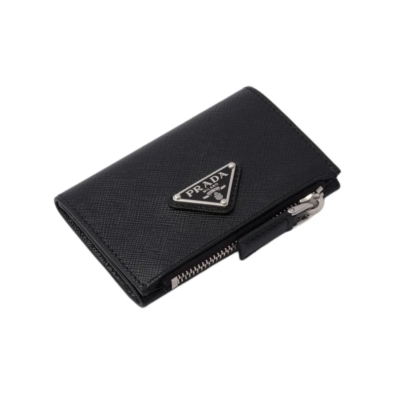 PRADA Saffiano Leather Card Holder Wallet Men's Black-1