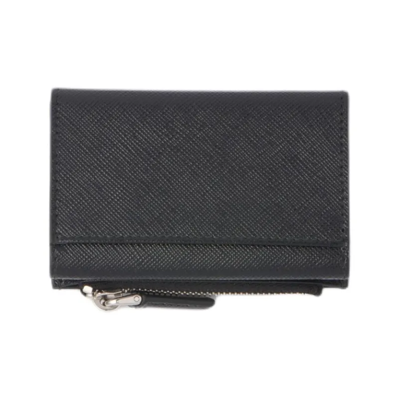 PRADA Saffiano Leather Card Holder Wallet Men's Black-2