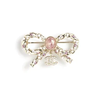 CHANEL Rhinestone, Gemstone Brooches Women's Pink