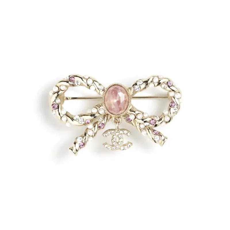CHANEL Rhinestone, Gemstone Brooches Women's Pink-0
