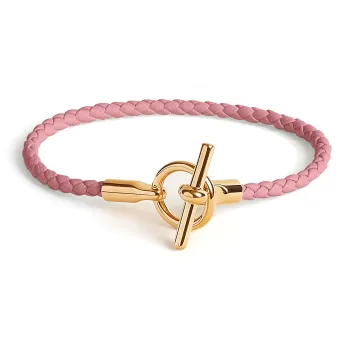 HERMES Gold Plated Bracelets Women's Pink