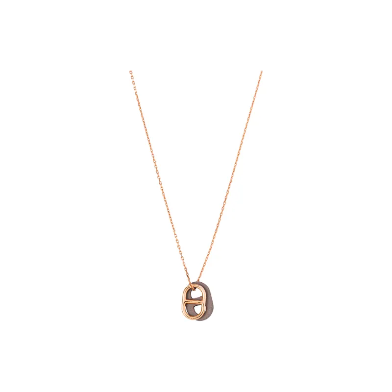 HERMES O'Maillon Pendant Calfskin Necklaces Men's-0