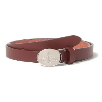 Vivienne Westwood ORB With Buckle Plate Buckle Leather Belts Women's Brown Width: 2CM