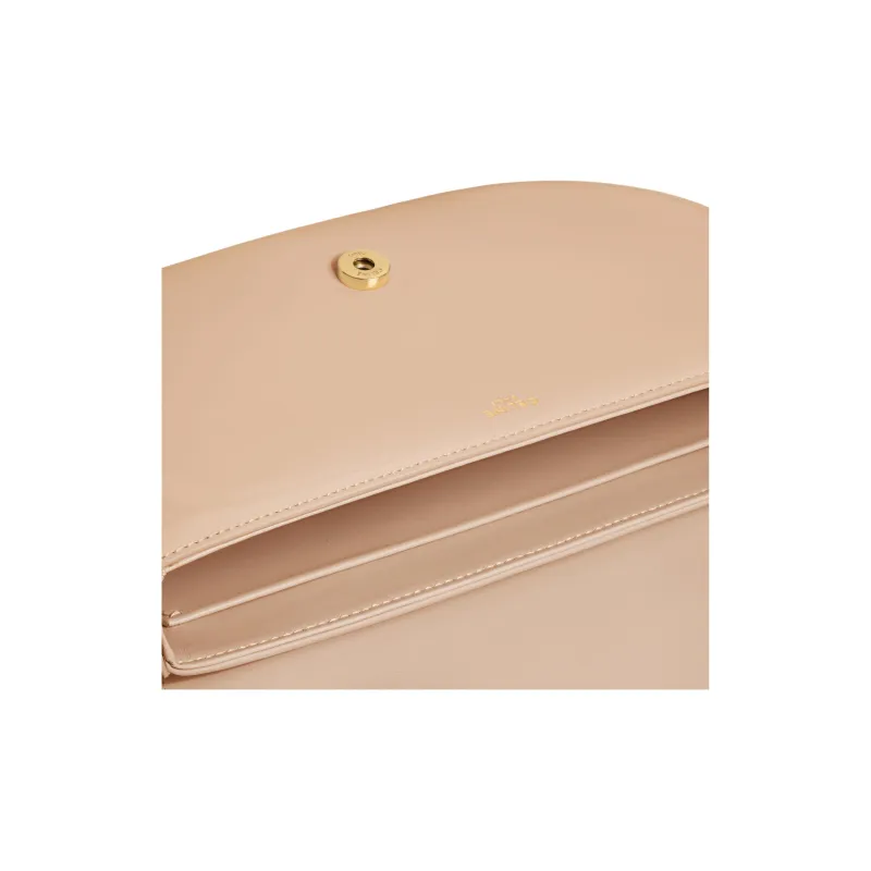 CELINE Besace Lacquered Finish Cow Leather Shoulder Bag, Crossbody Bag Women's Oat Beige-4
