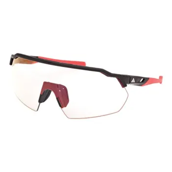 Adidas Plastic Irregular Shape Sunglasses Unisex Black/Red