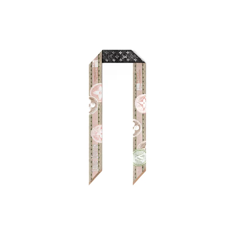 LOUIS VUITTON Mulberry Silk Hair Bands Women's Brown/Black-0