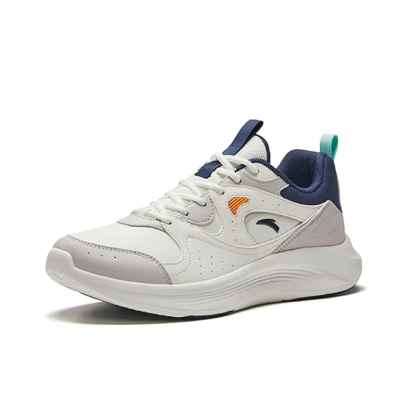 Anta Anti-Slip Wear-Resistant Low-Top Casual Running Shoes Men's White Gray Blue-1