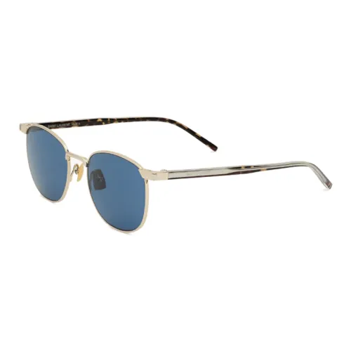 SAINT LAURENT Acetate Metal Nylon Rectangular Sunglasses Men's Silver