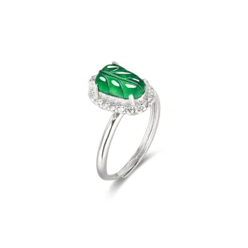 Cuiya Golden Building Ice Type Jadeite Rings Unisex