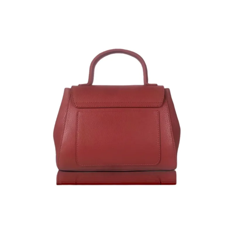 Le Parmentier Genuine Leather Embossed Shoulder Bag Crossbody Bag Handbag Regular Women's Red-2