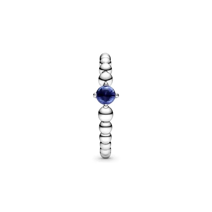 Pandora 925 Sterling Silver Metal Crystal Rings Women's Blue-2