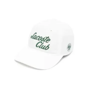 LACOSTE Cotton Baseball Caps Men's White