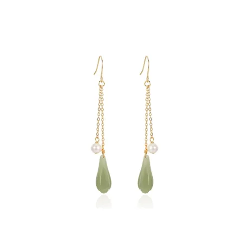 QIMEILA Hetian Jade Earrings Women's