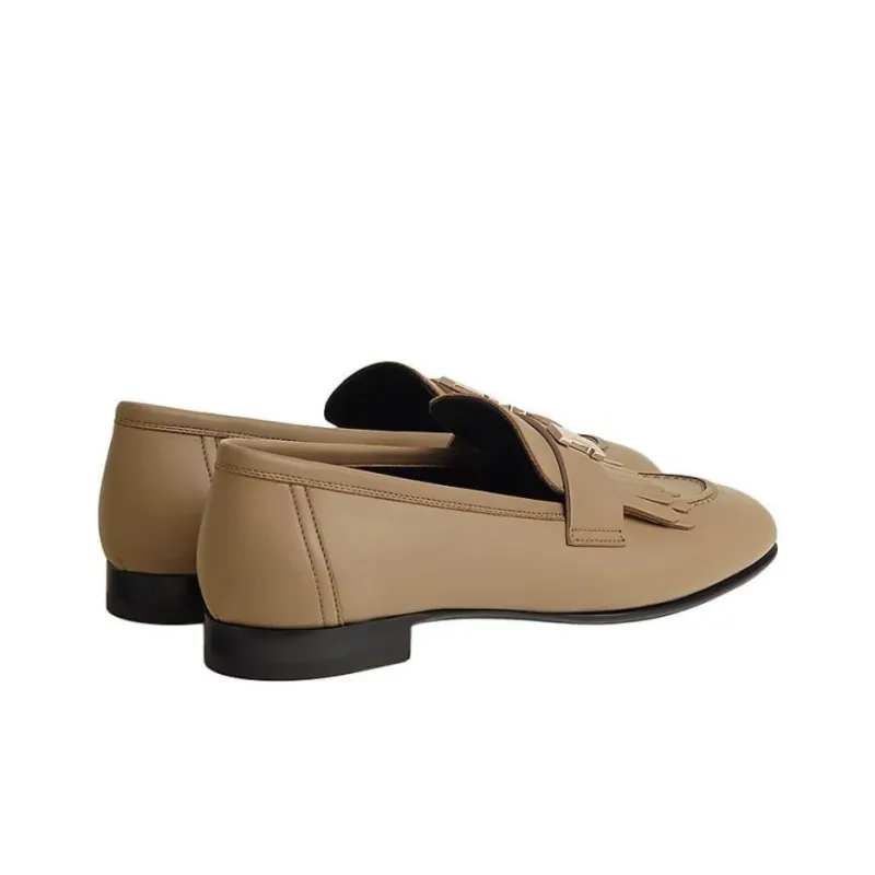 HERMES Royal Loafers Women's Beige-3
