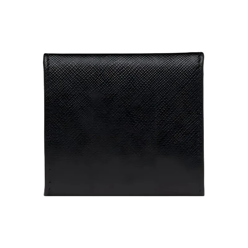 PRADA Leather Coin Purse Men's Black-1