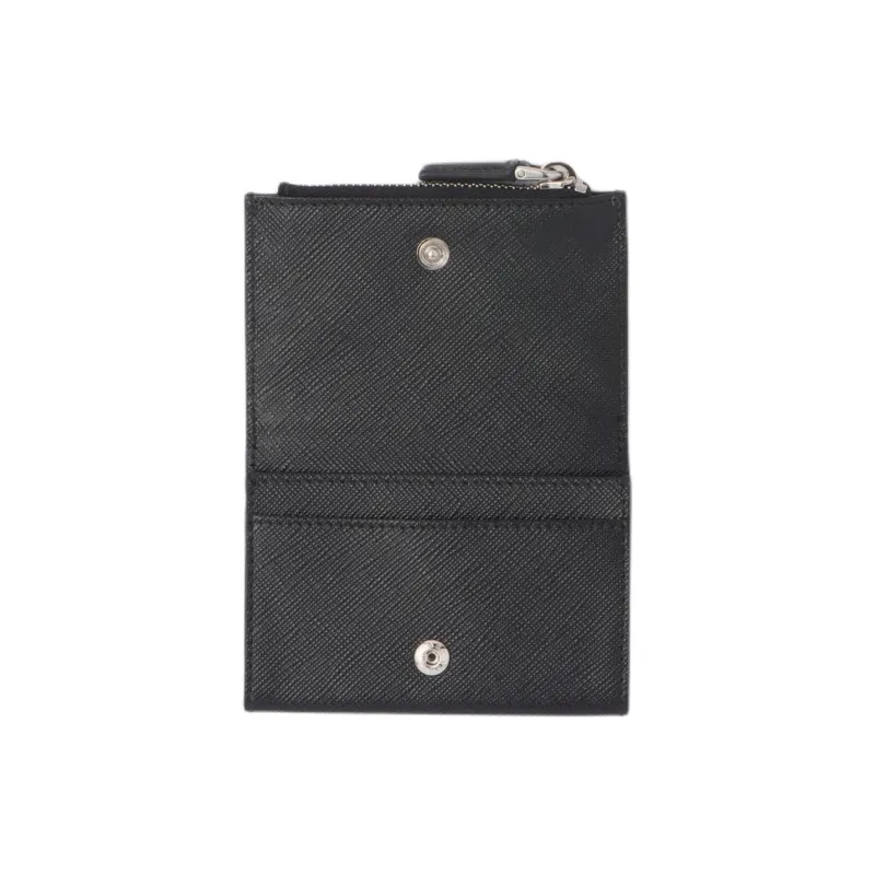 PRADA Saffiano Leather Card Holder Wallet Men's Black-3