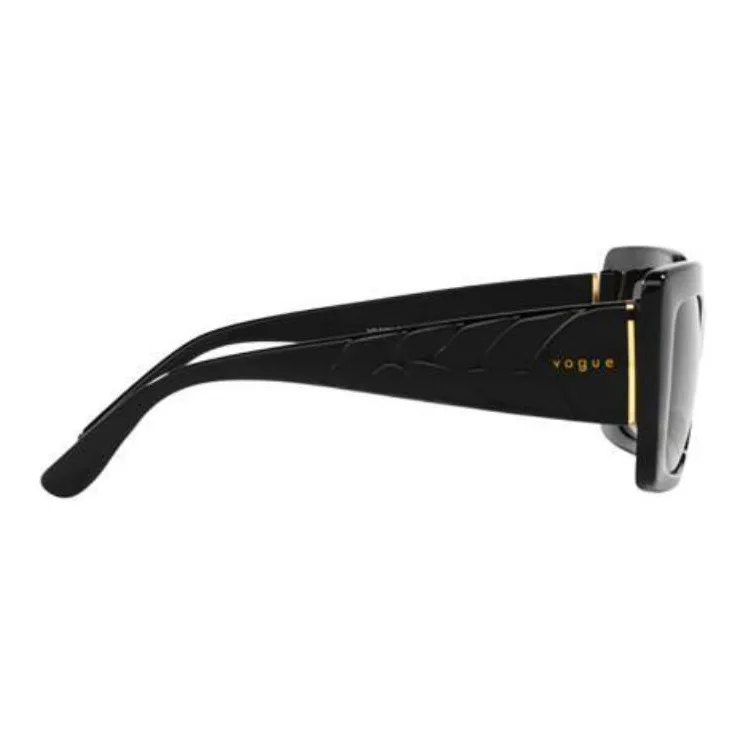 VOGUE Injection Molded Rectangular Sunglasses Unisex Black-4