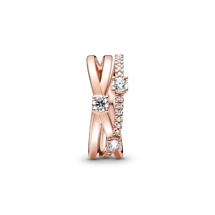 Pandora Rhinestone Rings Women's-2
