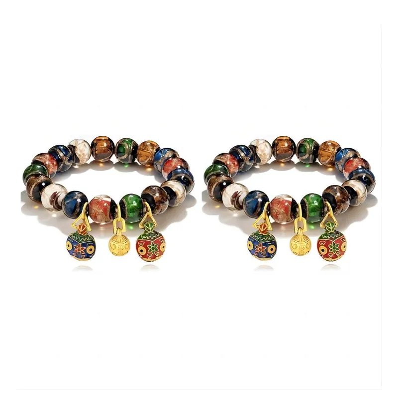 Seven Little Craftsmen Colored Glaze Jade Bracelets Unisex-1