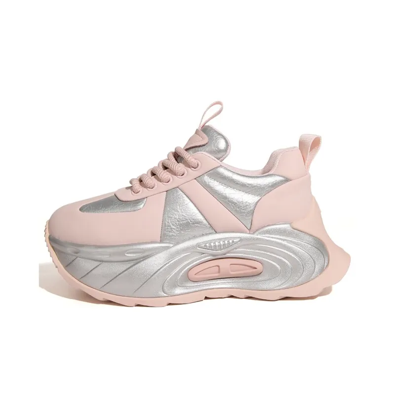 XIAOFAMIAO Wear Resistant Height Increasing Low Top Chunky Sneakers Women's-0