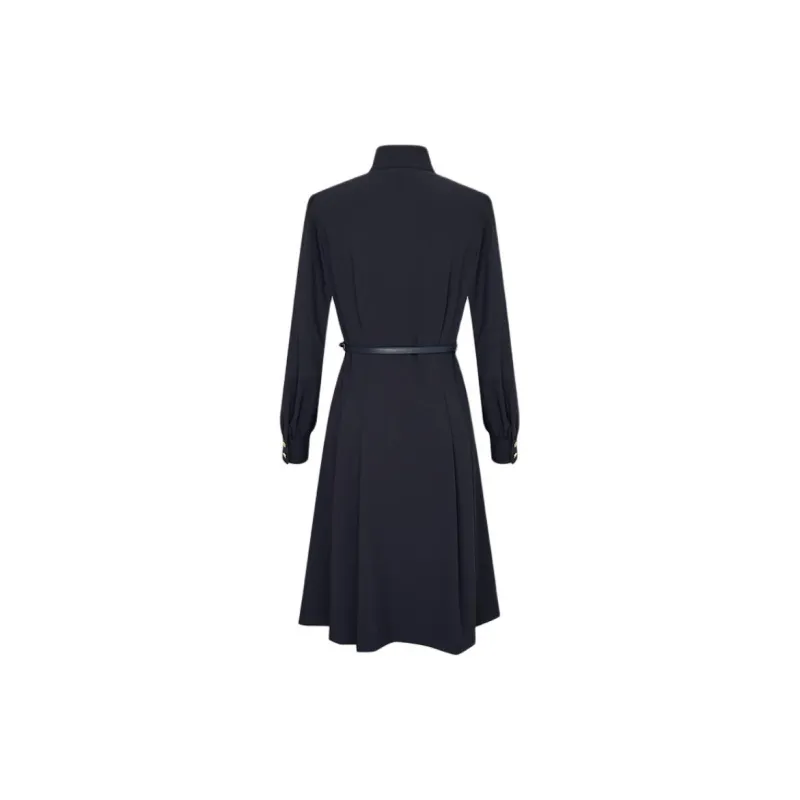 HAZZYS Long Sleeved Dress Women's Navy Blue-1