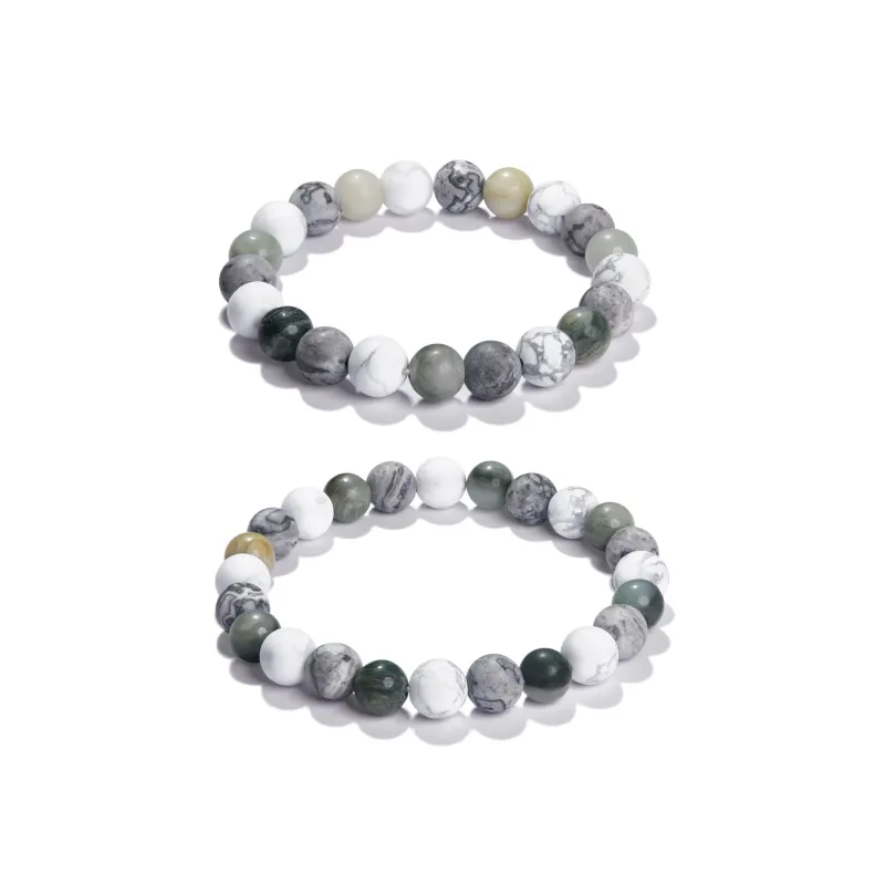 North Cain White Turquoise Bracelets Unisex-2