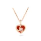 18K Rose Gold Red Agate Heart Necklace